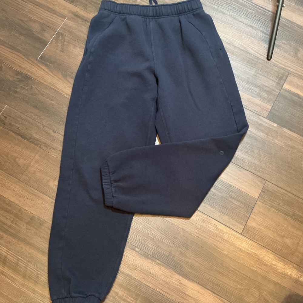Lululemon Scuba High-Rise Joggers Navy Blue Fleece Sweatpants Size S LW5GLNS